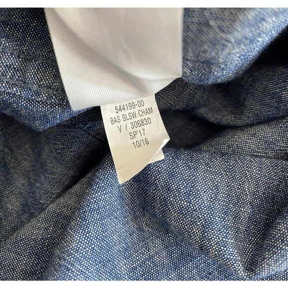 Chambray Shirt XL Banana Republic Soft Wash Slim Fit - Picture 9 of 9